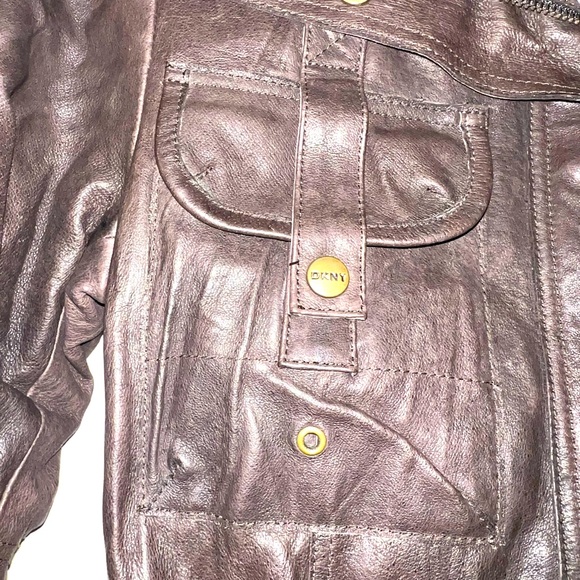 DKNY GENUINE LEATHER JACKET SIZE SMALL- EXCELLENT CONDITION - Picture 14 of 14